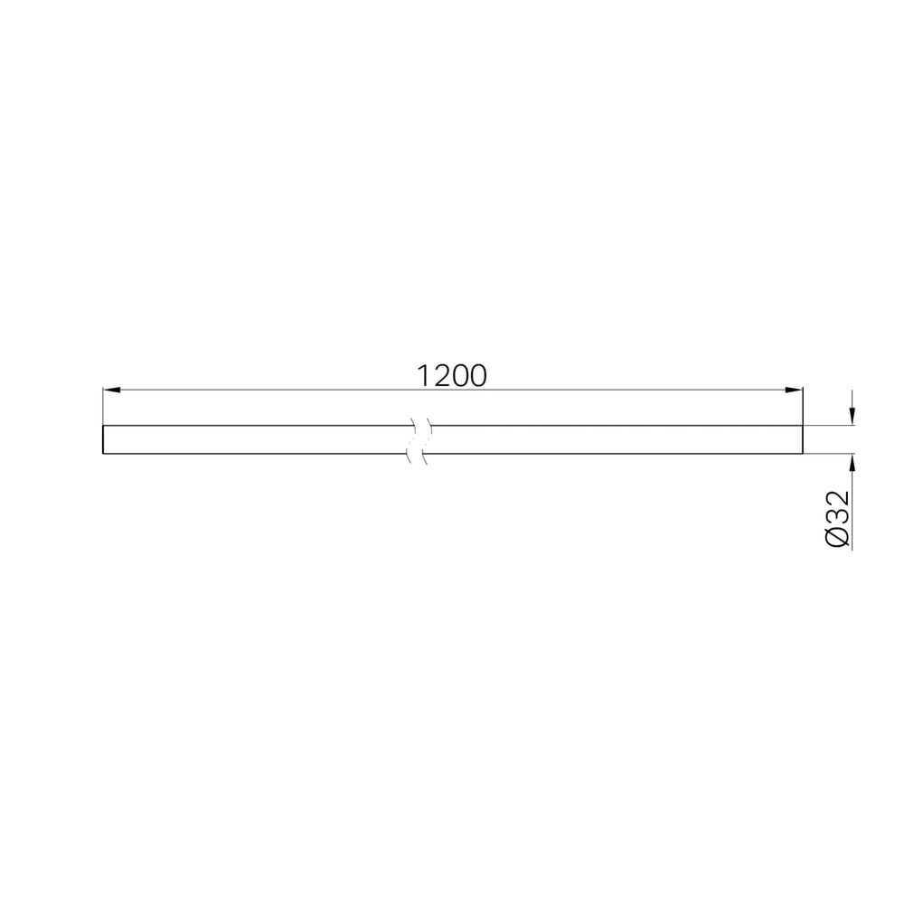NERO MECCA CARE MAKE YOUR OWN 32MM DIAMETER GRAB OR HAND RAIL 1200MM BRUSHED NICKEL