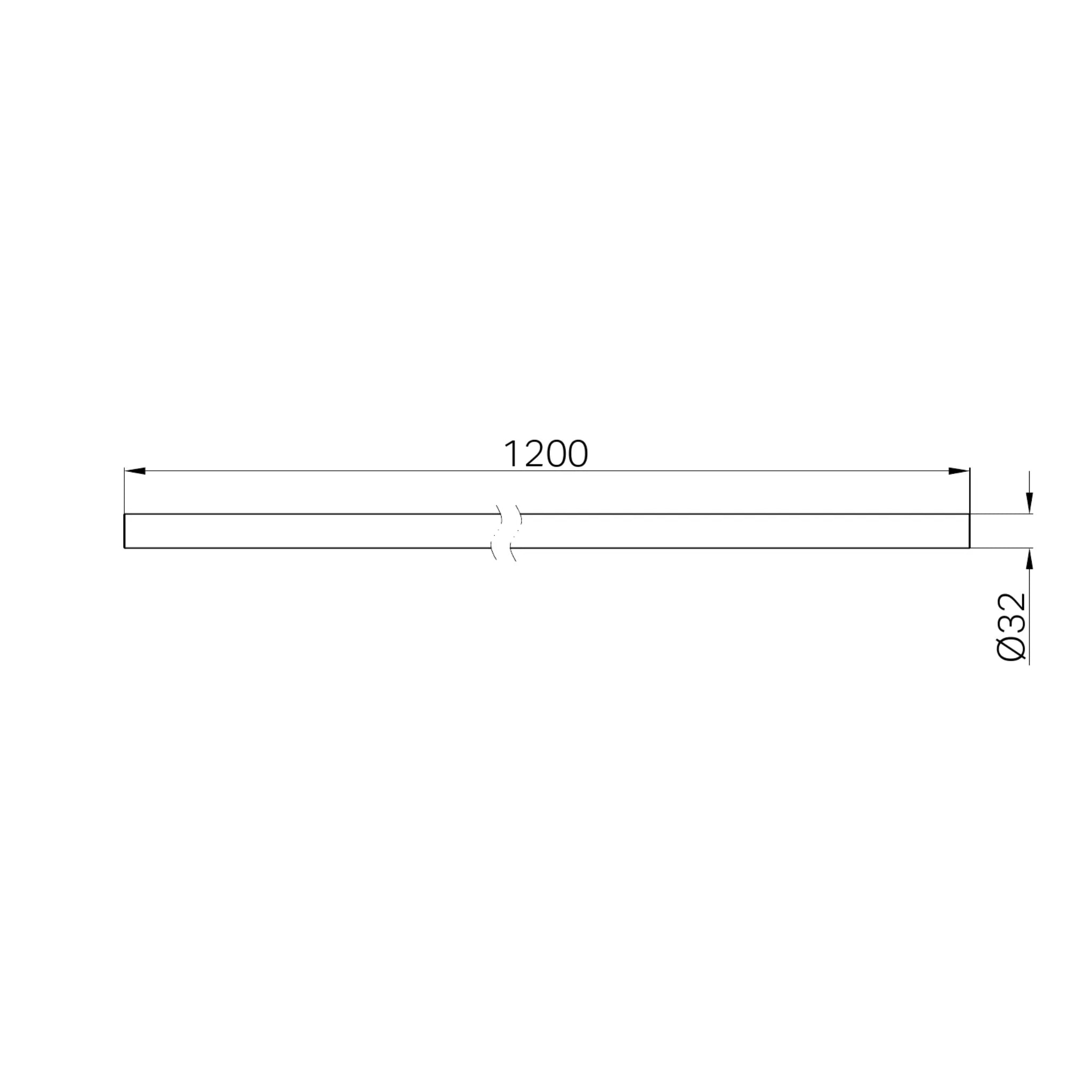 NERO MECCA CARE MAKE YOUR OWN 32MM DIAMETER GRAB OR HAND RAIL 1200MM BRUSHED NICKEL