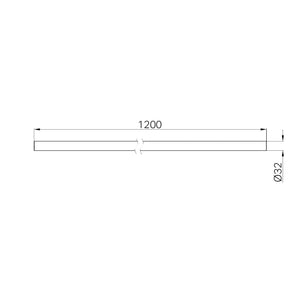 NERO MECCA CARE MAKE YOUR OWN 32MM DIAMETER GRAB OR HAND RAIL 1200MM BRUSHED NICKEL