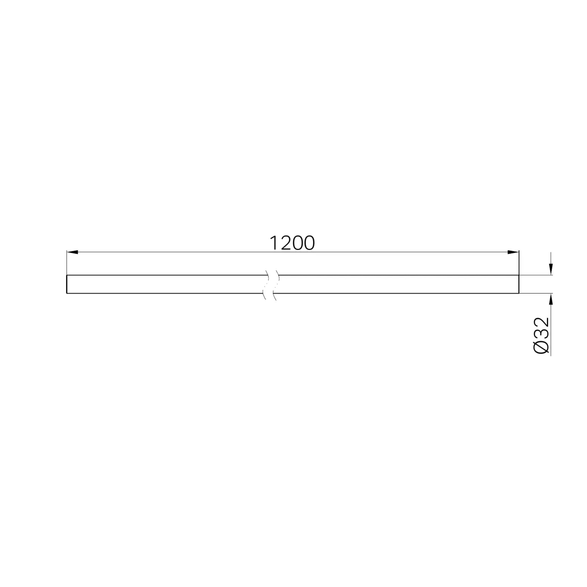 NERO MECCA CARE MAKE YOUR OWN 32MM DIAMETER GRAB OR HAND RAIL 1200MM CHROME