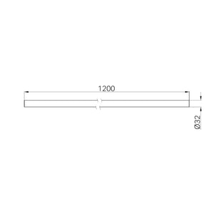 NERO MECCA CARE MAKE YOUR OWN 32MM DIAMETER GRAB OR HAND RAIL 1200MM CHROME