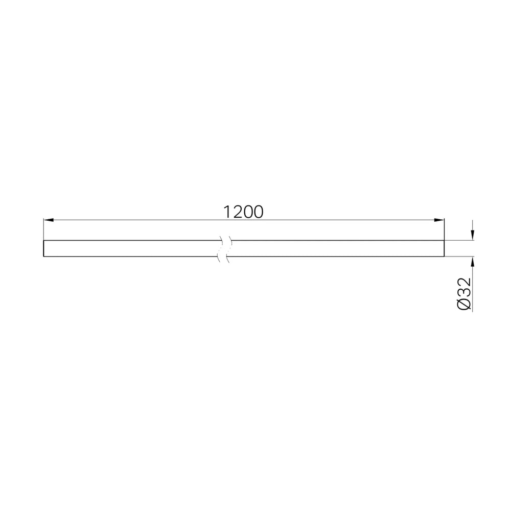 NERO MECCA CARE MAKE YOUR OWN 32MM DIAMETER GRAB OR HAND RAIL 1200MM MATTE BLACK