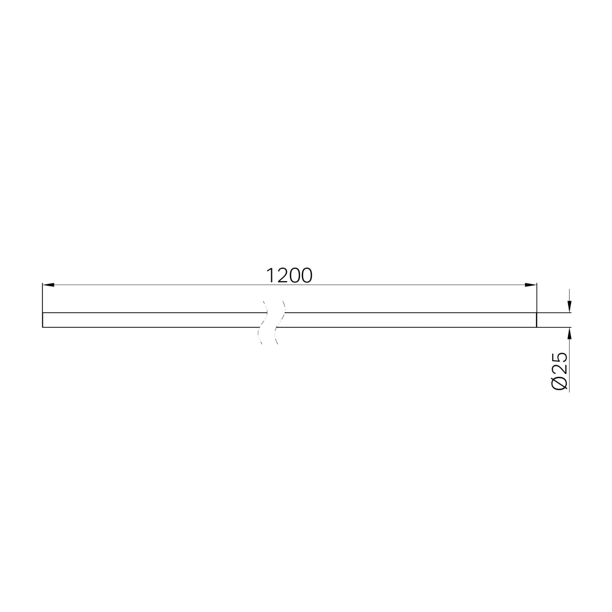 NERO MECCA CARE MAKE YOUR OWN 25MM DIAMETER GRAB RAIL 1200MM BRUSHED GOLD