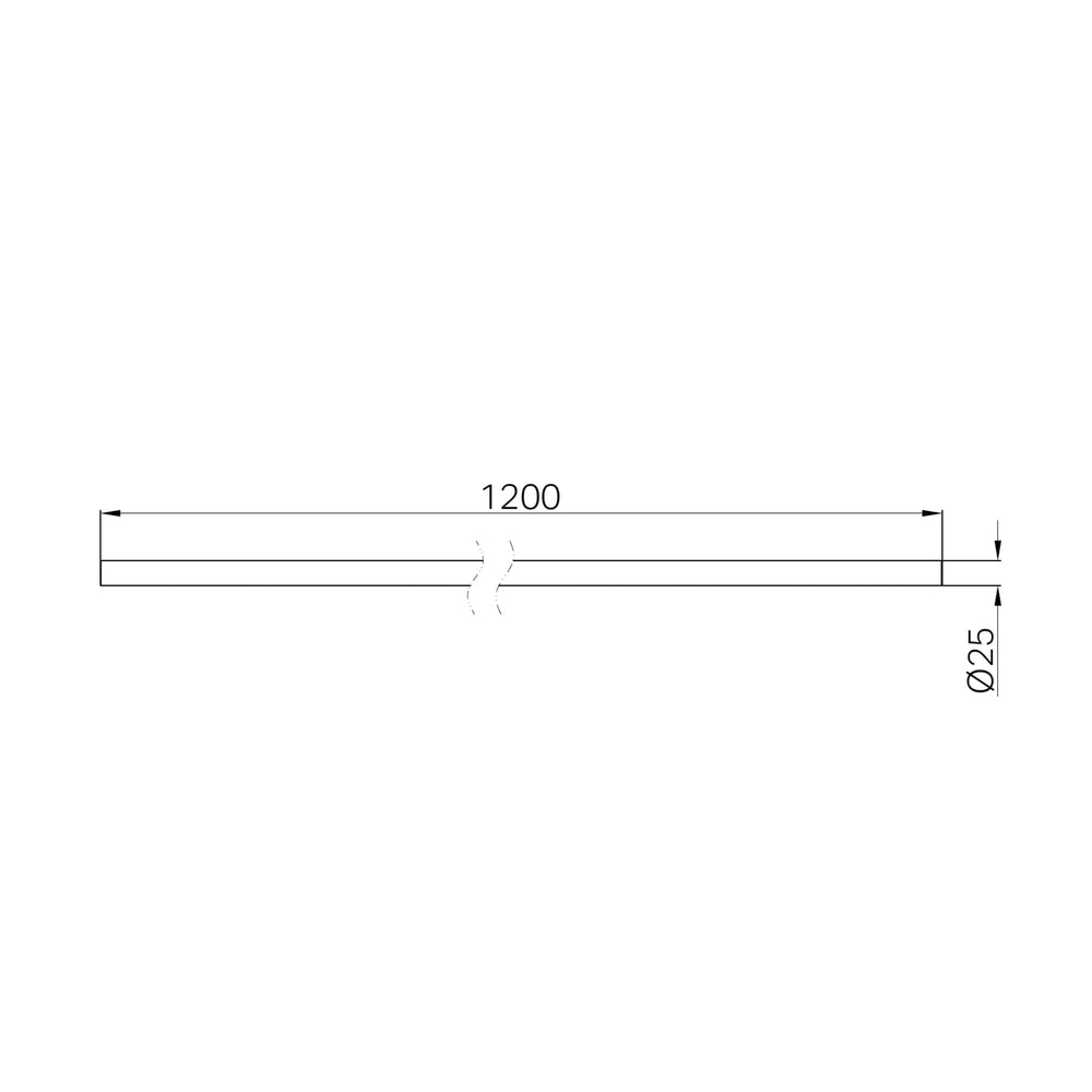 NERO MECCA CARE MAKE YOUR OWN 25MM DIAMETER GRAB RAIL 1200MM BRUSHED BRONZE