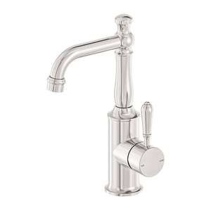 NERO YORK BASIN MIXER WITH METAL LEVER 265MM BRUSHED NICKEL