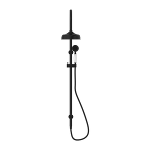 NERO YORK TWIN SHOWER MATTE BLACK WITH WHITE PORCELAIN HAND SHOWER