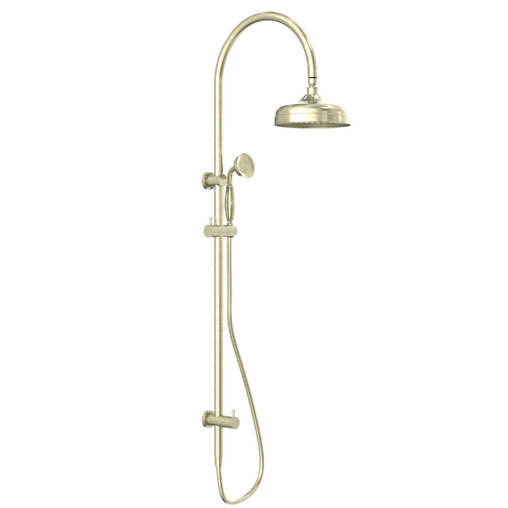 NERO YORK TWIN SHOWER WITH METAL HAND SHOWER AGED BRASS