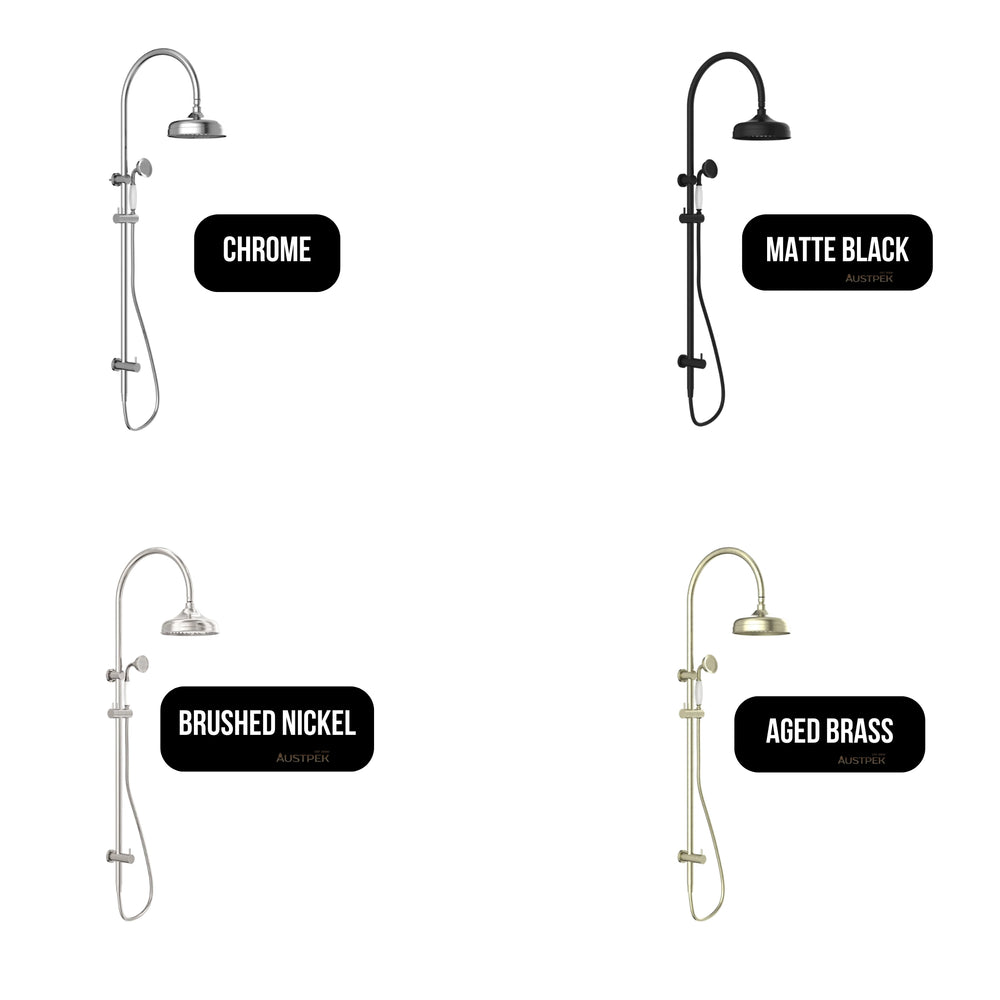 NERO YORK TWIN SHOWER WITH METAL HAND SHOWER CHROME