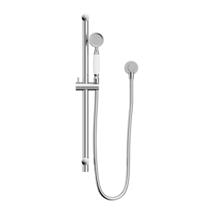 NERO YORK SHOWER RAIL WITH WHITE PORCELAIN HAND SHOWER 692MM CHROME