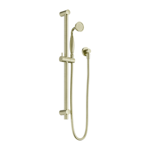 NERO YORK SHOWER RAIL WITH METAL HAND SHOWER 692MM AGED BRASS