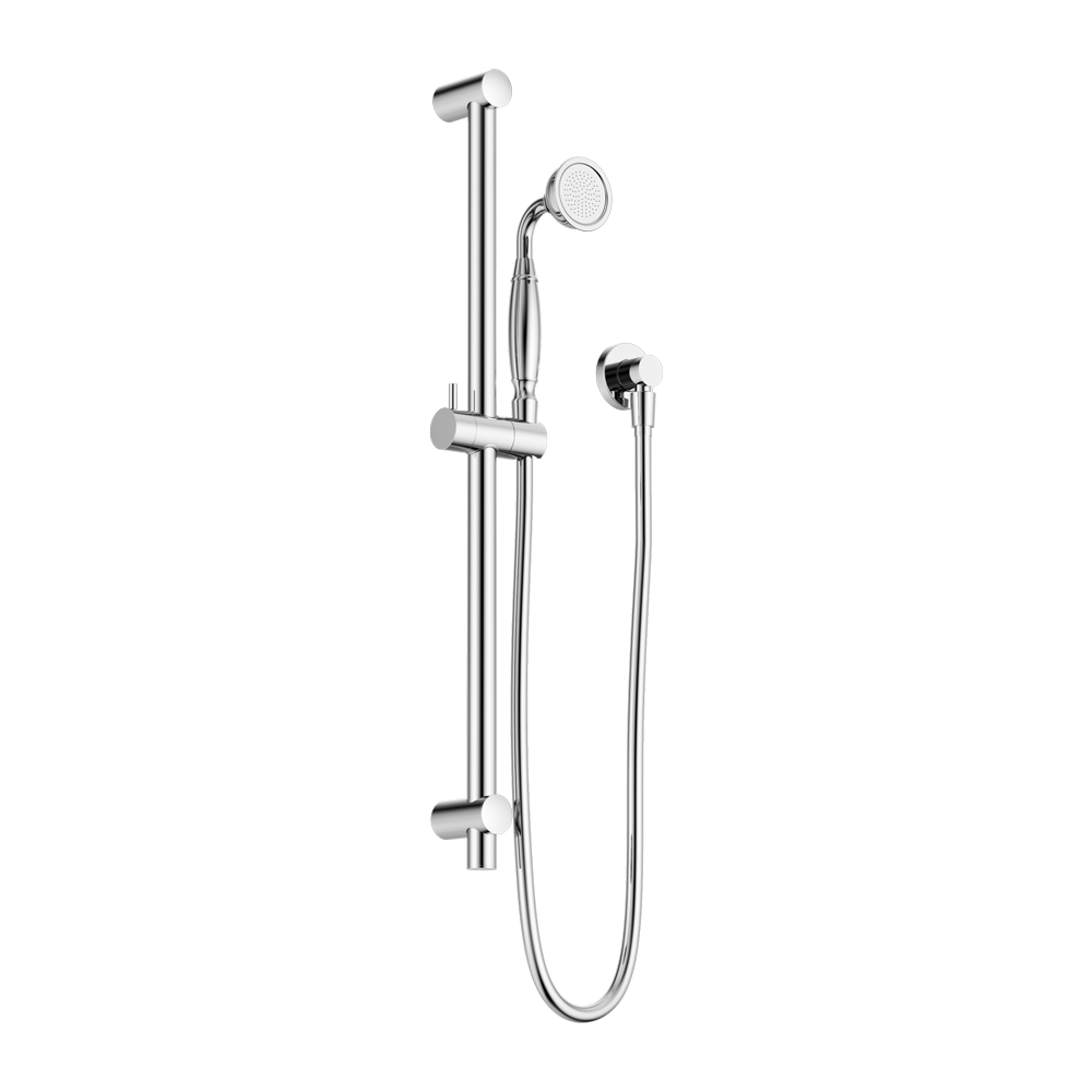 NERO YORK SHOWER RAIL WITH METAL HAND SHOWER 692MM CHROME