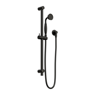 NERO YORK SHOWER RAIL WITH METAL HAND SHOWER 692MM MATTE BLACK