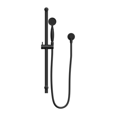NERO YORK SHOWER RAIL WITH METAL HAND SHOWER 692MM MATTE BLACK