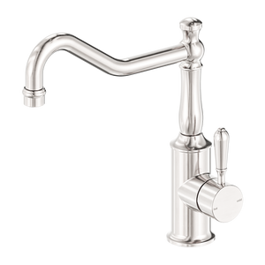 NERO YORK KITCHEN MIXER WITH METAL LEVER 265MM BRUSHED NICKEL