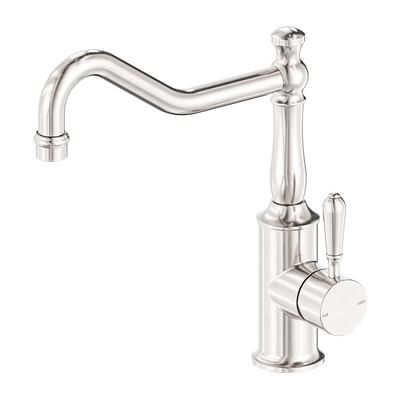 NERO YORK LEAD FREE KITCHEN MIXER WITH METAL LEVER 265MM BRUSHED NICKEL