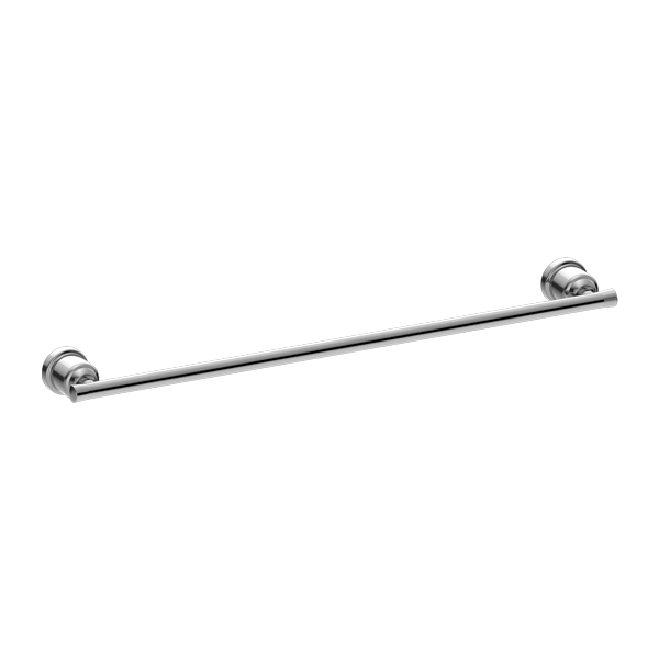 NERO YORK NON-HEATED SINGLE TOWEL RAIL 600MM CHROME