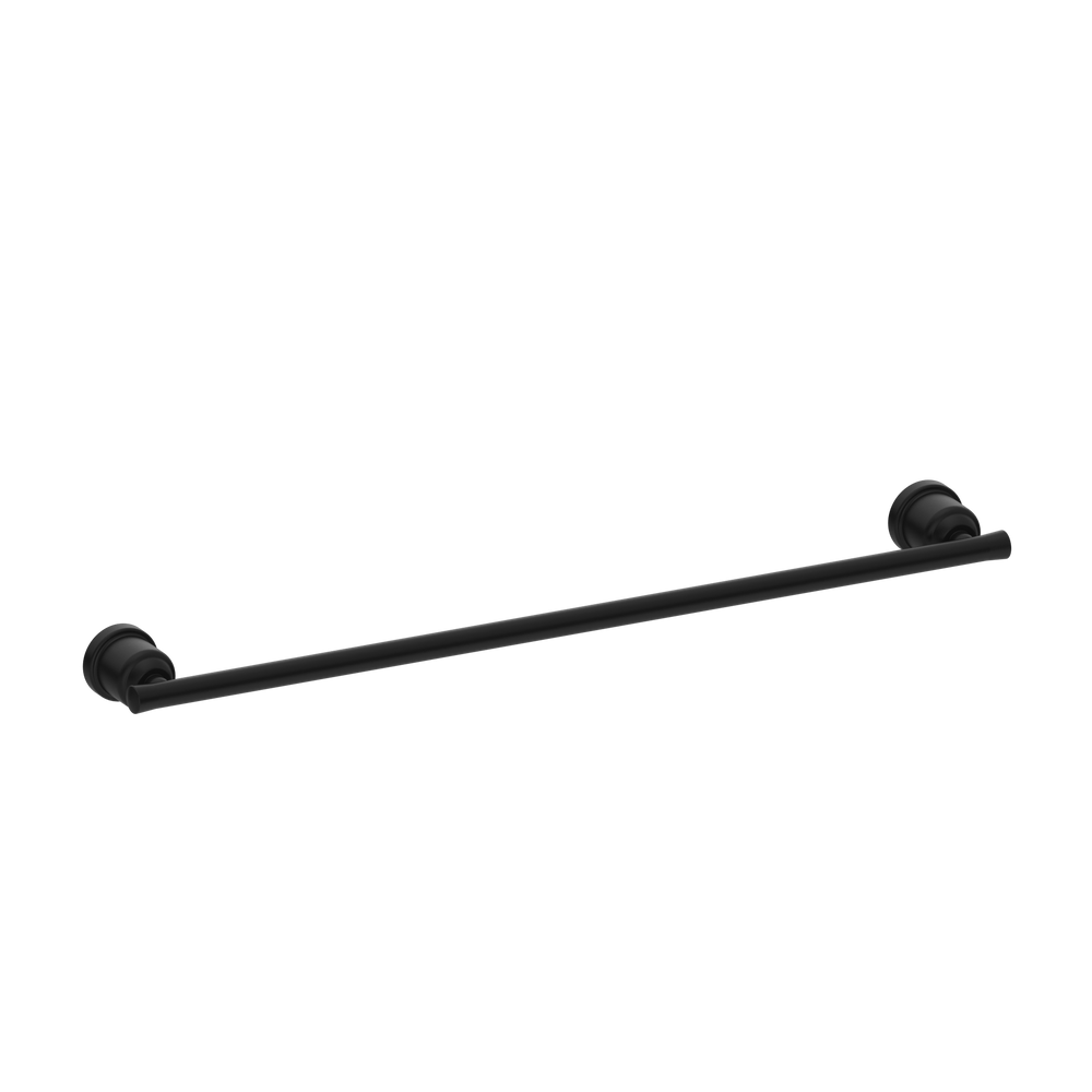 NERO YORK NON-HEATED SINGLE TOWEL RAIL 600MM MATTE BLACK