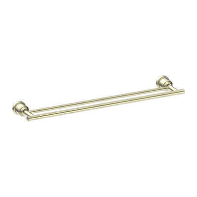 NERO YORK NON-HEATED DOUBLE TOWEL RAIL 600MM AGED BRASS