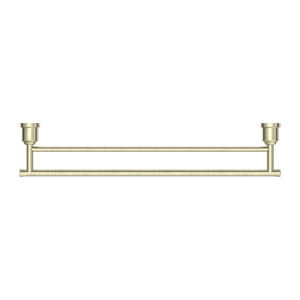 NERO YORK NON-HEATED DOUBLE TOWEL RAIL 600MM AGED BRASS