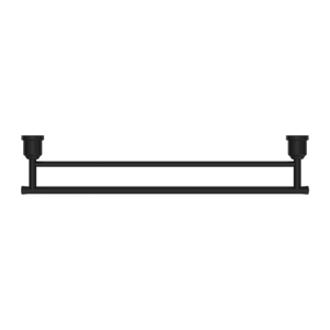 NERO YORK NON-HEATED DOUBLE TOWEL RAIL 600MM MATTE BLACK