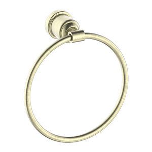 NERO YORK TOWEL RING 199MM AGED BRASS