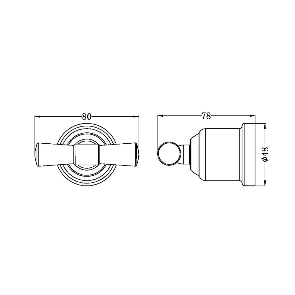 NERO YORK ROBE HOOK 80MM AGED BRASS