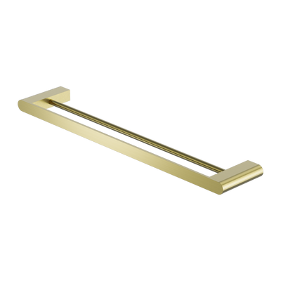 NERO BIANCA NON-HEATED DOUBLE TOWEL RAIL BRUSHED GOLD (AVAILABLE IN 600MM AND 800MM)