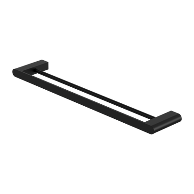 NERO BIANCA NON-HEATED DOUBLE TOWEL RAIL MATTE BLACK (AVAILABLE IN 600MM AND 800MM)