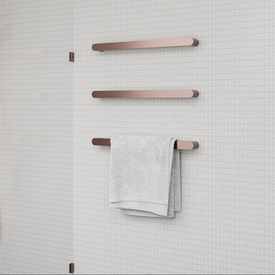 NERO BIANCA SINGLE HEATED TOWEL RAIL BRUSHED BRONZE 632MM