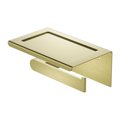 NERO BIANCA TOILET ROLL HOLDER WITH PHONE HOLDER 185MM BRUSHED GOLD
