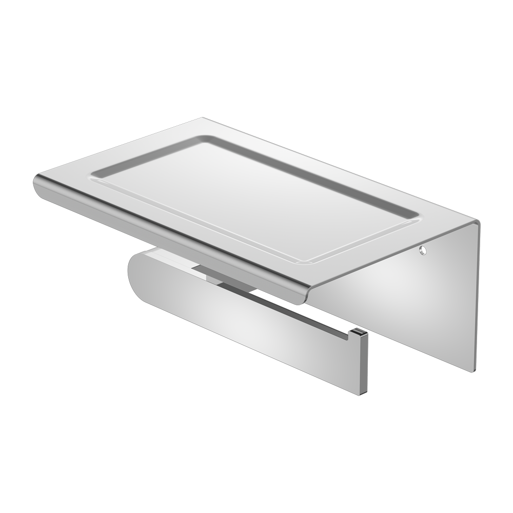 NERO BIANCA TOILET ROLL HOLDER WITH PHONE HOLDER 185MM CHROME