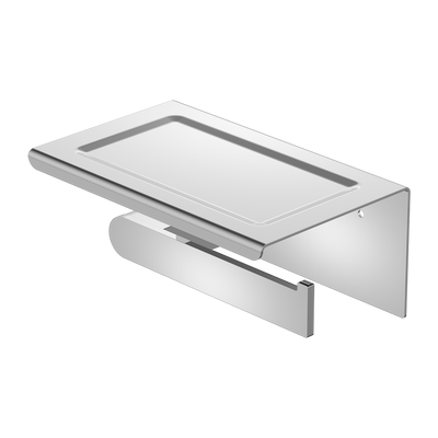 NERO BIANCA TOILET ROLL HOLDER WITH PHONE HOLDER 185MM CHROME