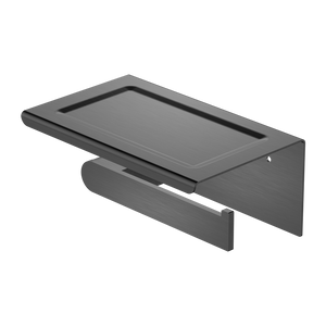 NERO BIANCA TOILET ROLL HOLDER WITH PHONE HOLDER 185MM GUN METAL
