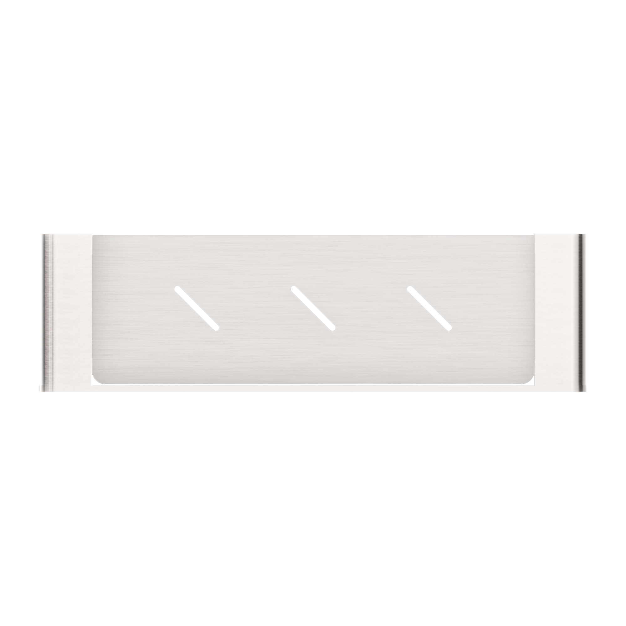 NERO BIANCA METAL SHOWER SHELF 423MM BRUSHED NICKEL