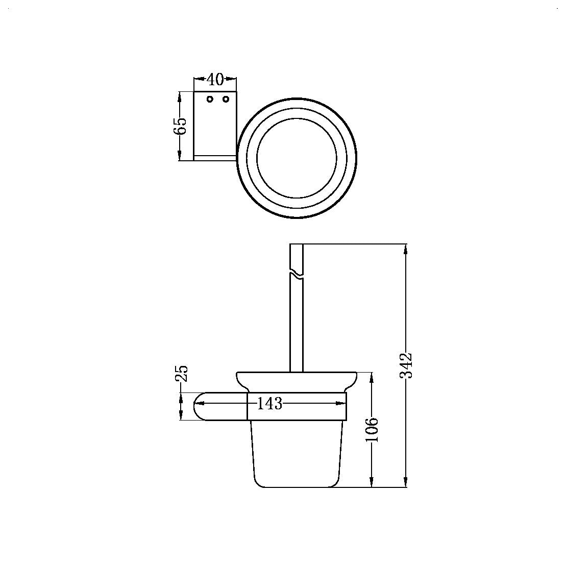 NERO BIANCA TOILET BRUSH HOLDER 342MM GUN METAL