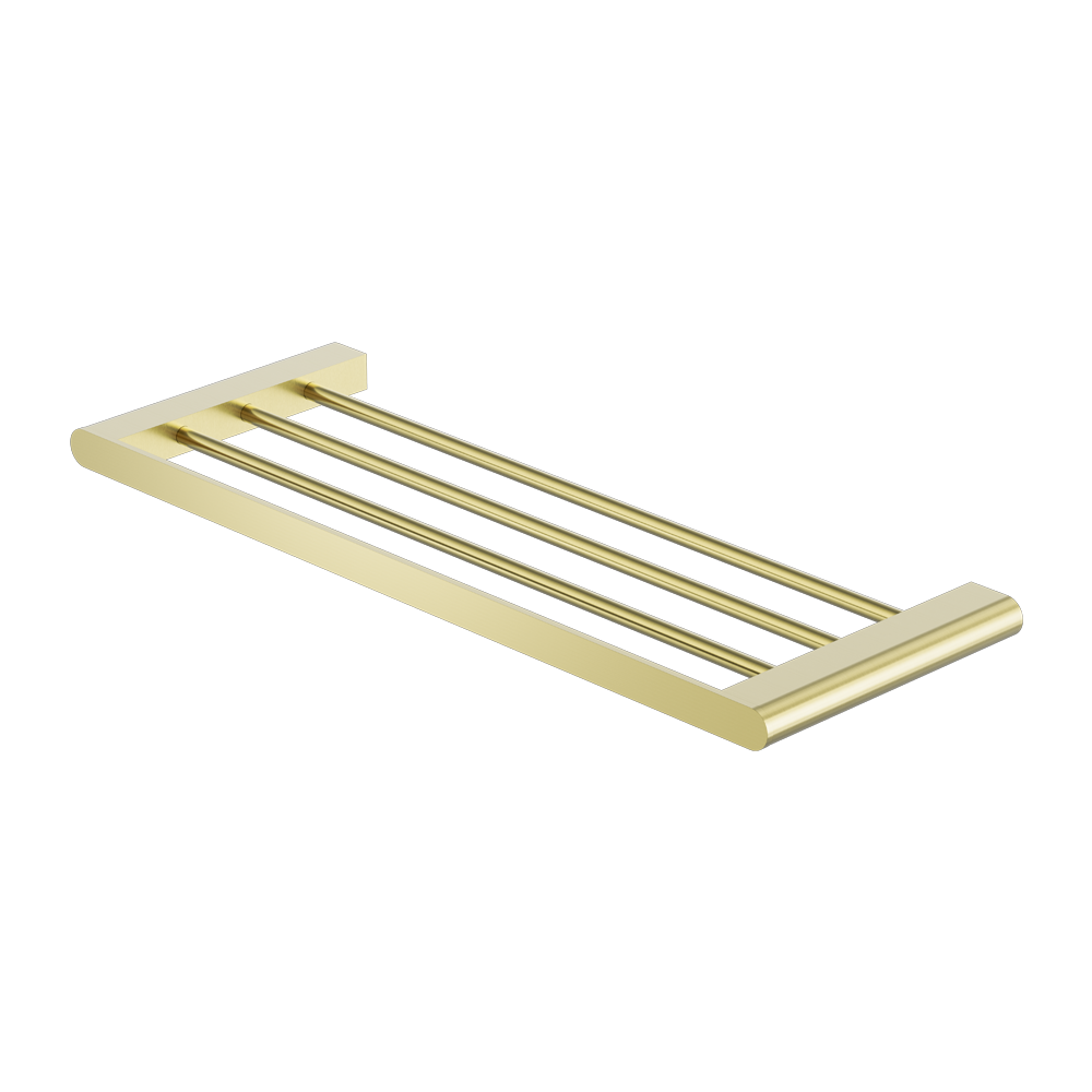 NERO BIANCA NON-HEATED TOWEL RACK 600MM BRUSHED GOLD