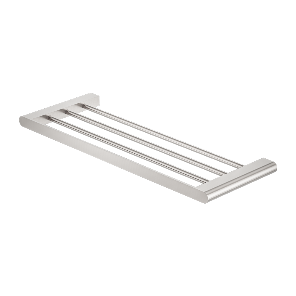 NERO BIANCA NON-HEATED TOWEL RACK 600MM BRUSHED NICKEL