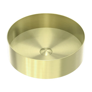 NERO OPAL ROUND STAINLESS STEEL BASIN BRUSHED GOLD 400MM