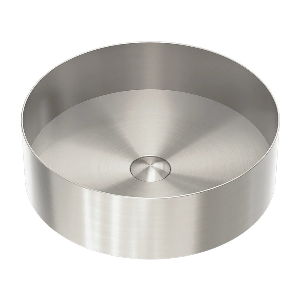 NERO OPAL ROUND STAINLESS STEEL BASIN BRUSHED NICKEL 400MM