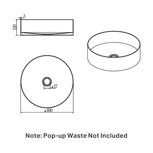 NERO OPAL ROUND STAINLESS STEEL BASIN BRUSHED BRONZE 400MM