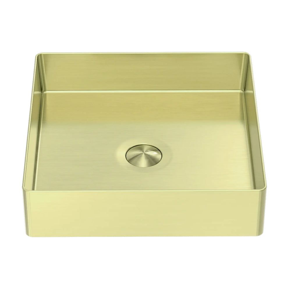 NERO OPAL SQUARE STAINLESS STEEL BASIN BRUSHED GOLD 400MM