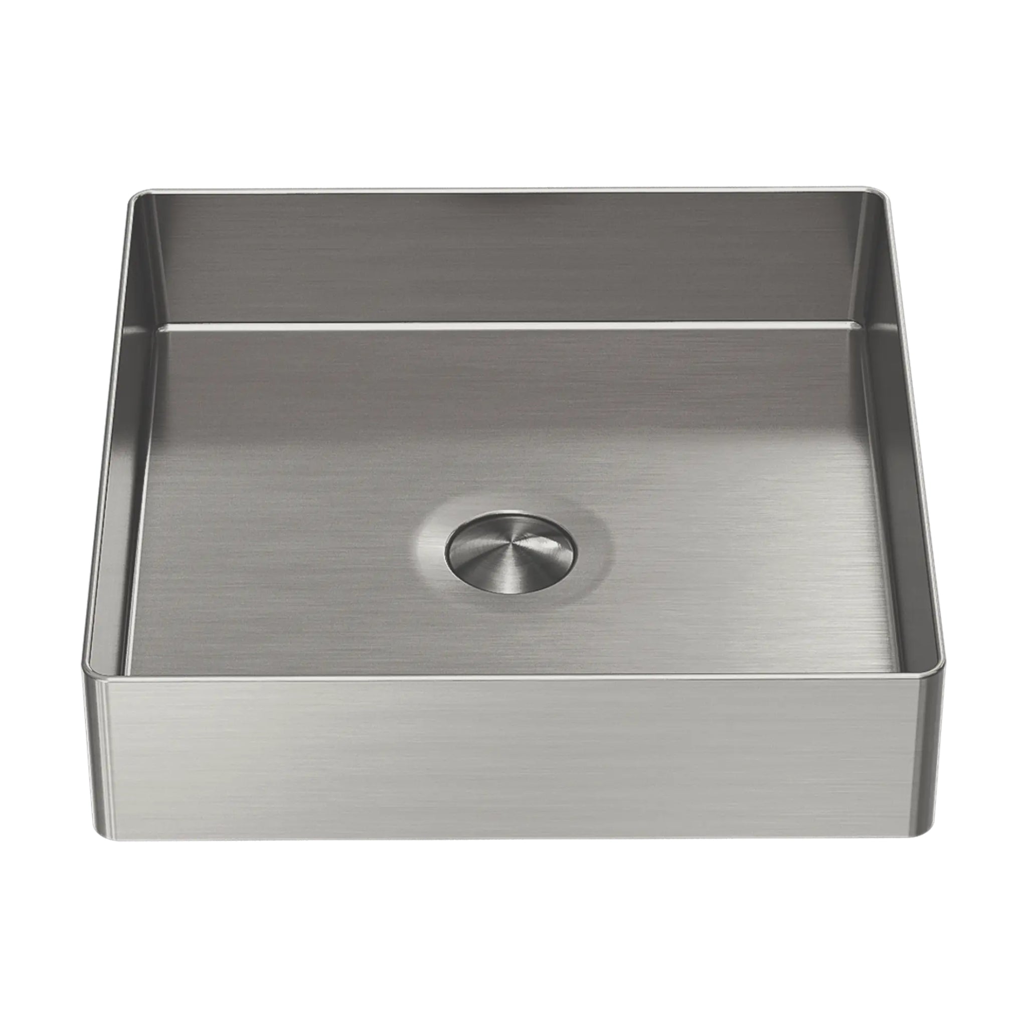 NERO OPAL SQUARE STAINLESS STEEL BASIN BRUSHED NICKEL 400MM