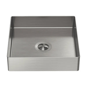 NERO OPAL SQUARE STAINLESS STEEL BASIN BRUSHED NICKEL 400MM