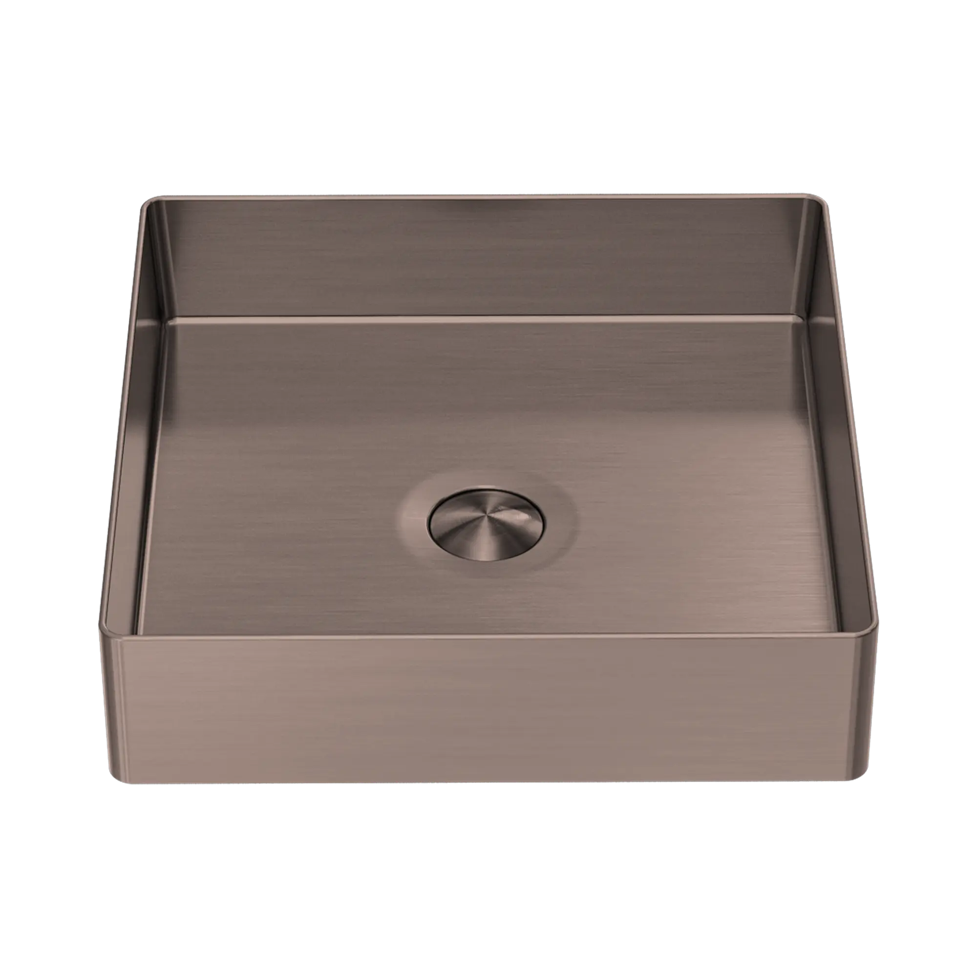 NERO OPAL SQUARE STAINLESS STEEL BASIN BRUSHED BRONZE 400MM