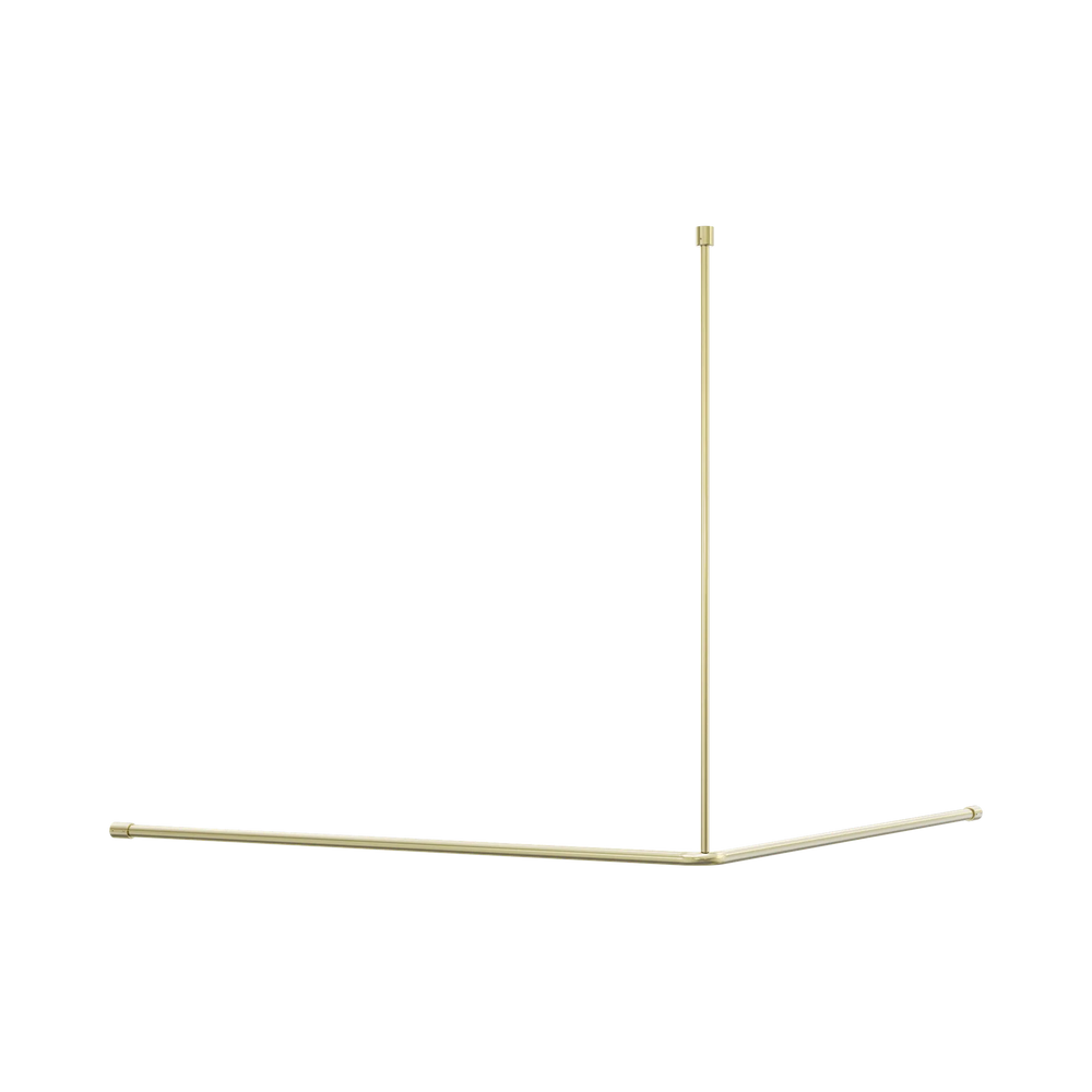 NERO MECCA CARE CURTAIN RAIL 1200X1200MM 90 DEGREE BRUSHED GOLD