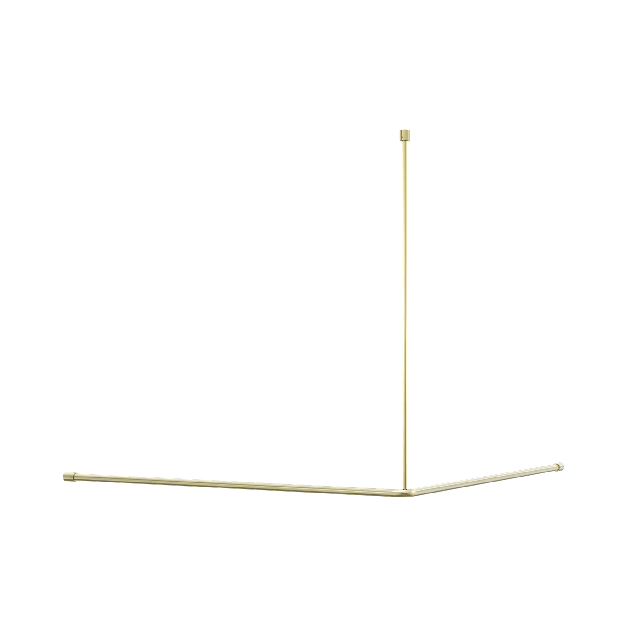 NERO MECCA CARE CURTAIN RAIL 1200X1200MM 90 DEGREE BRUSHED GOLD
