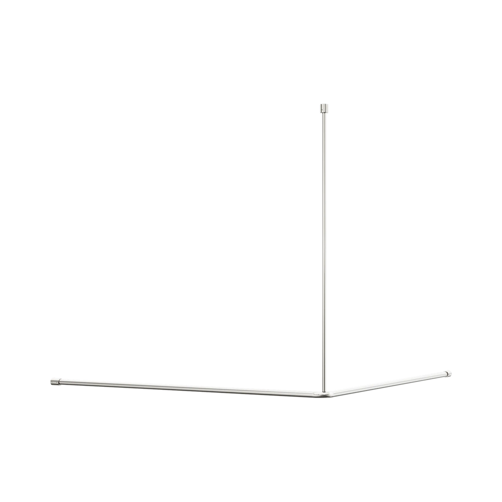 NERO MECCA CARE CURTAIN RAIL 1200X1200MM 90 DEGREE BRUSHED NICKEL