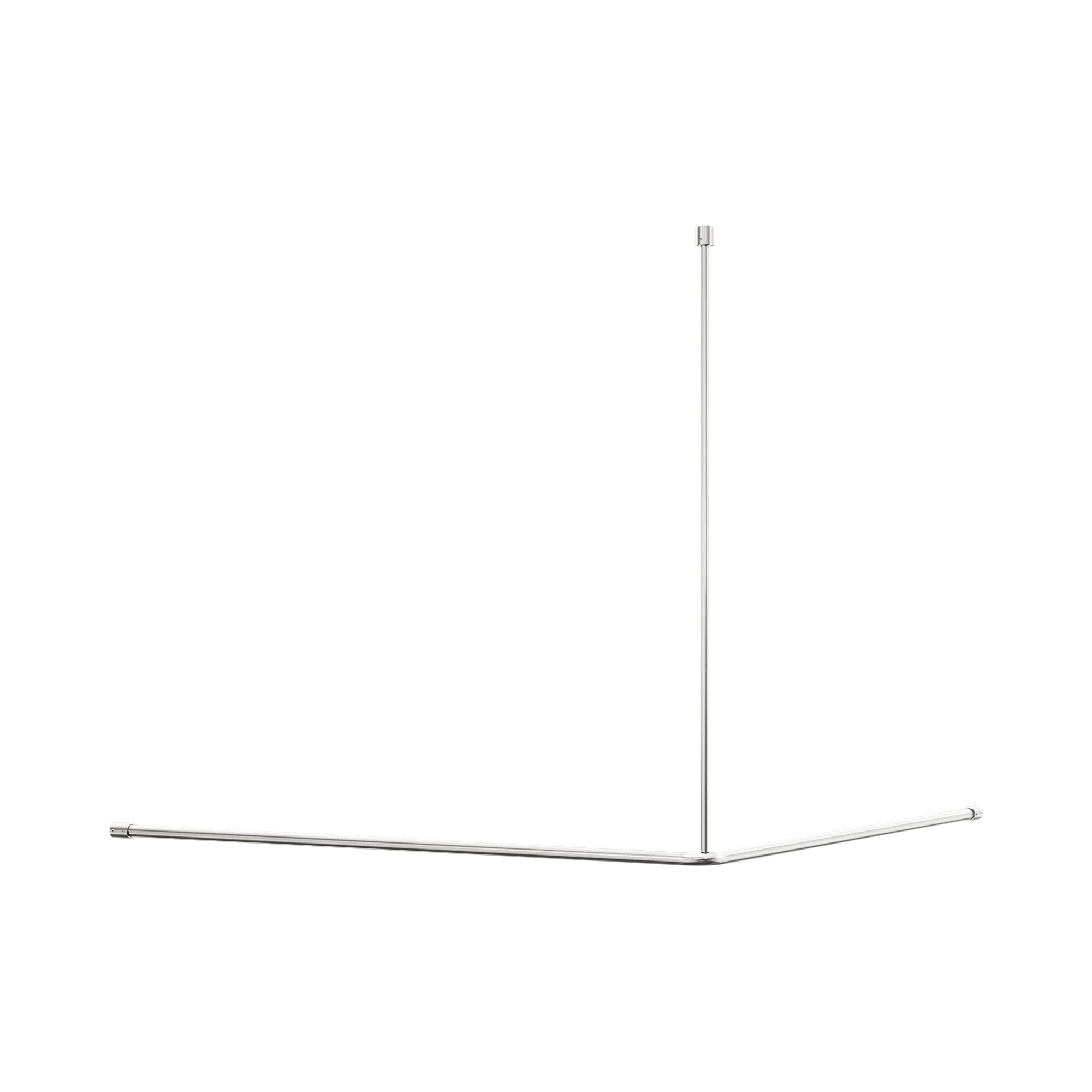 NERO MECCA CARE CURTAIN RAIL 1200X1200MM 90 DEGREE BRUSHED NICKEL