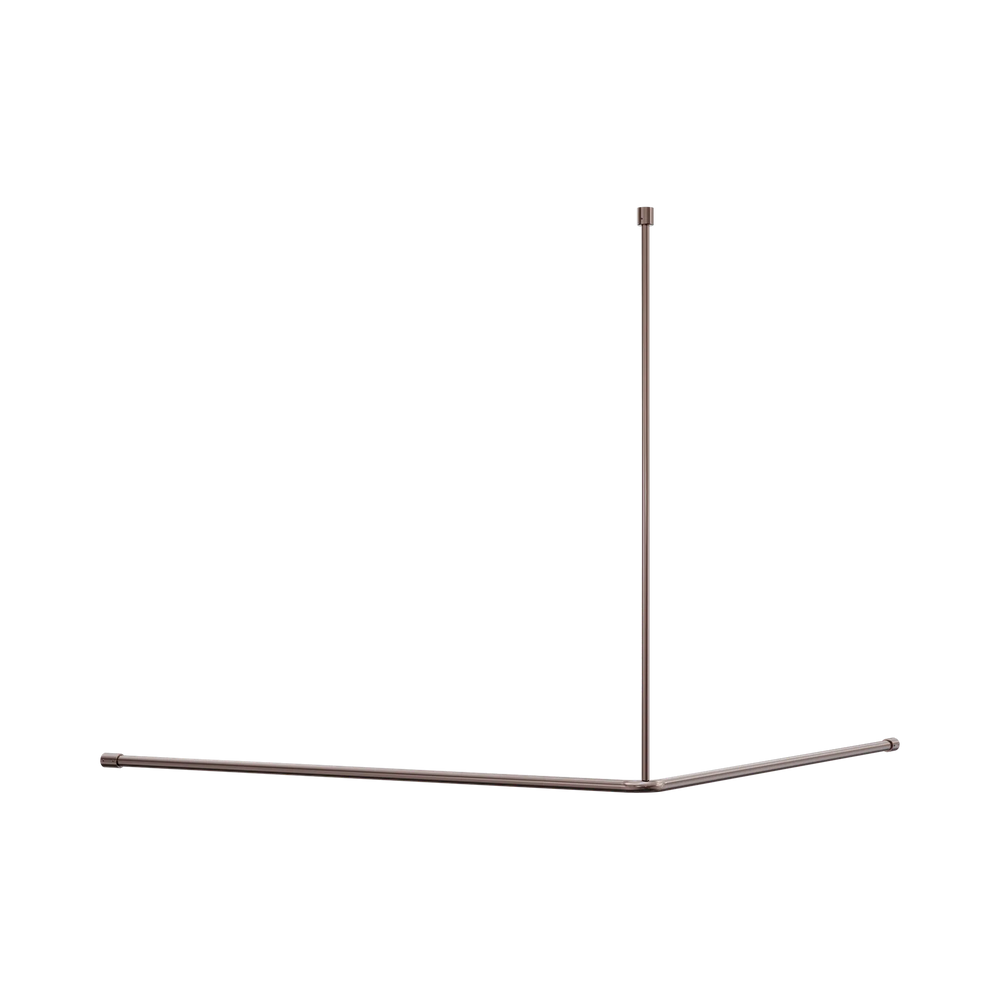 NERO MECCA CARE CURTAIN RAIL 1200X1200MM 90 DEGREE BRUSHED BRONZE