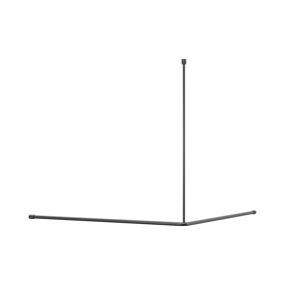 NERO MECCA CARE CURTAIN RAIL 1200X1200MM 90 DEGREE GUN METAL